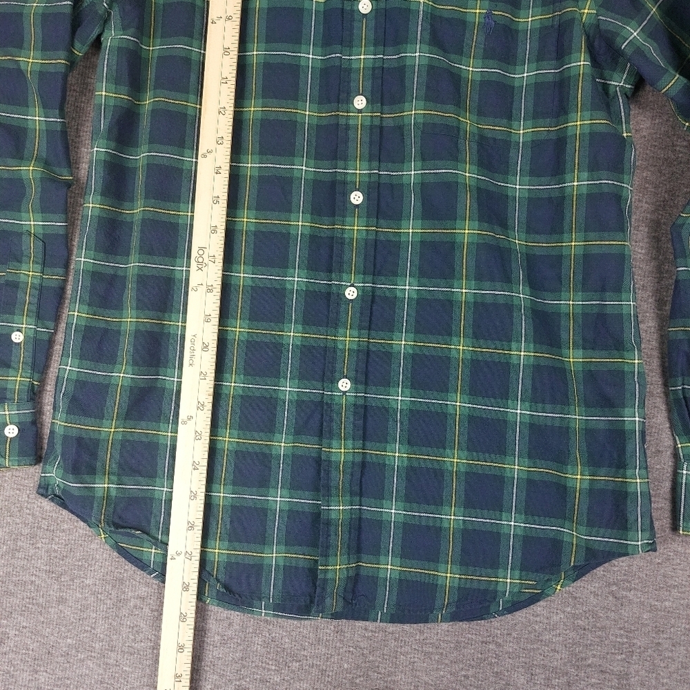 RALPH LAUREN MENS BLUE GREEN YELLOW TARTAN PLAID CLASSIC FIT BUTTON DOWN SHIRT S - Picture 3 of 9